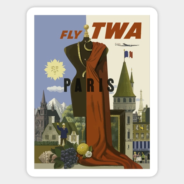 A flight to Paris Sticker by Yaelledark